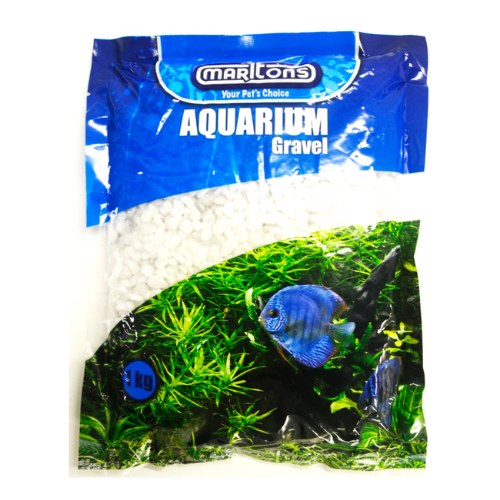 מצע חצץ לאקווריום צבע לבן marltons aquarium gravel white